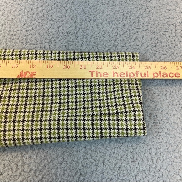 Talbots Blazer Jacket Womens 12 Green Brown Wool Blend Houndstooth Wood Button - Picture 10 of 12